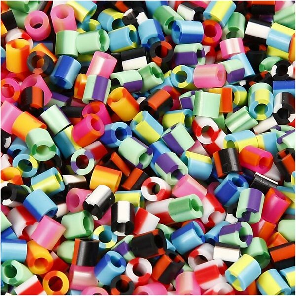 NABBI Strijkkralen, afm 5x5 mm, gatgrootte 2,5 mm, medium, streep, 10000 div/ 1 doos