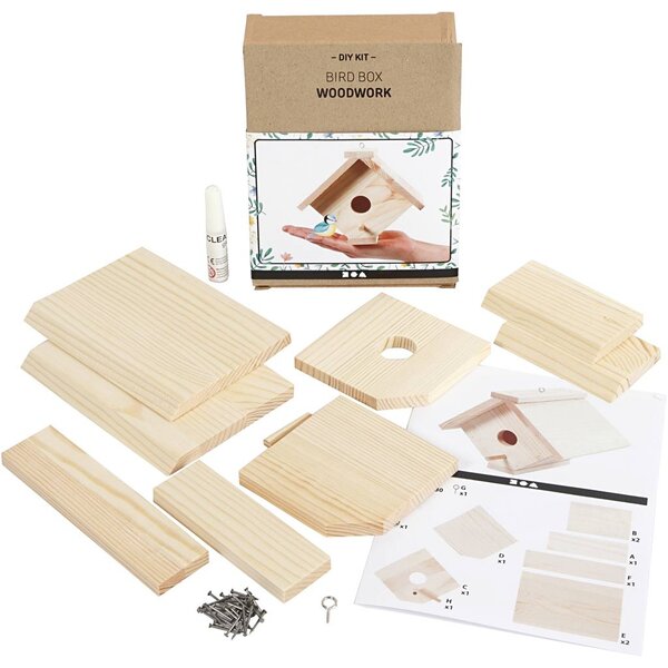 Creativ Company Vogelhuisje, H: 13 cm, D: 14,5 cm, B: 16 cm, 1 stuk