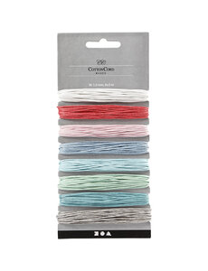  Katoenkoord, dikte 1 mm, pastelkleuren, 8x5 m/ 1 doos