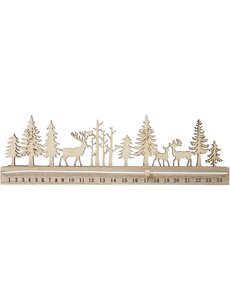 Creativ Company Advent kalender, H: 12 cm, L: 40 cm, B: 3,6 cm, 1 stuk