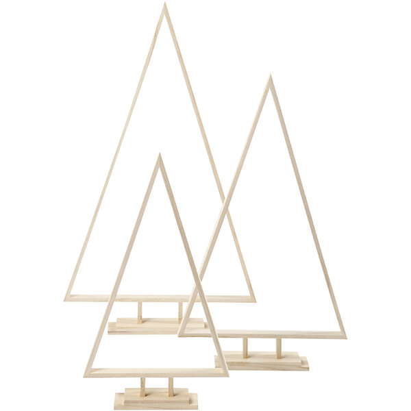 Creativ Company Kerstbomen, H: 40+50+60 cm, B: 22,5+29+35 cm, 3 stuk/ 1 doos