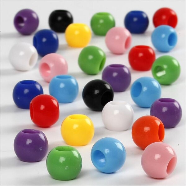 Creativ Company Pony kralen, d 8 mm, gatgrootte 4 mm, 70 gr, 125 ml/ 1 doos