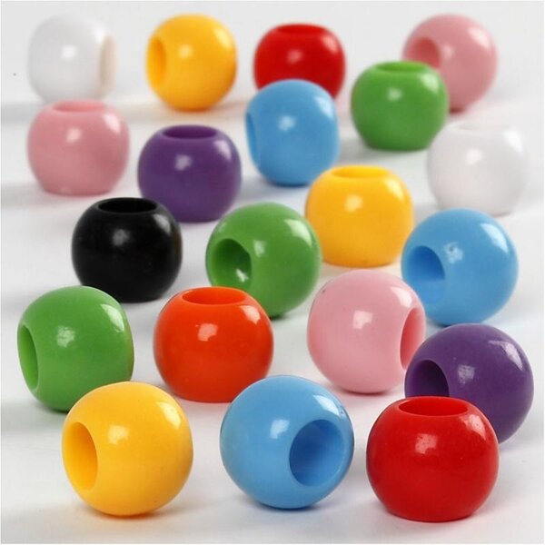 Creativ Company Pony kralen, d 10 mm, gatgrootte 4,5 mm, 65 gr, 110 ml/ 1 doos