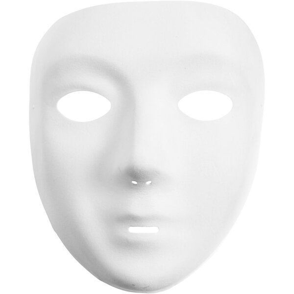 Creativ Company Masker, H: 17,5 cm, B: 14 cm, wit, 12 stuk/ 1 doos