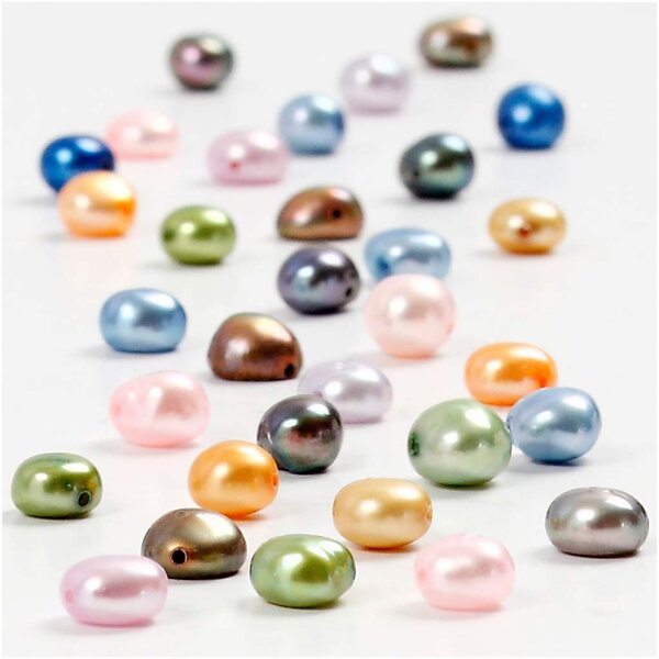 Creativ Company Zoetwaterparels, afm 5-6 mm, gatgrootte 0,5 mm, 40 cm/ 1 doos
