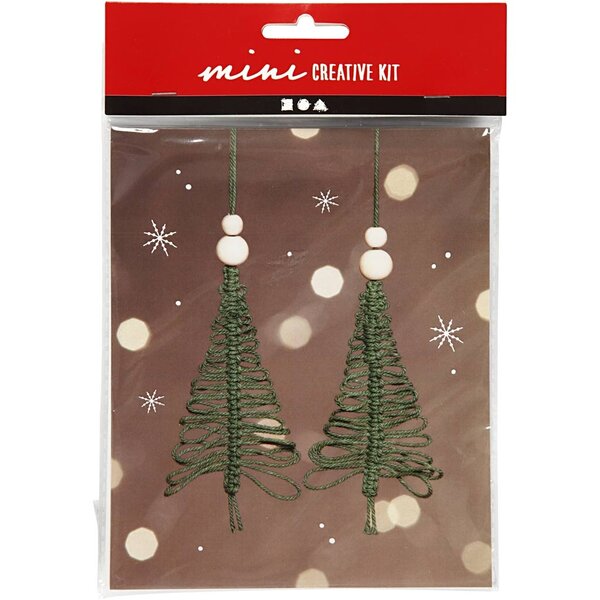 Creativ Company Creative mini kit, macramé kerstboom, H: 11 cm, 1 doos