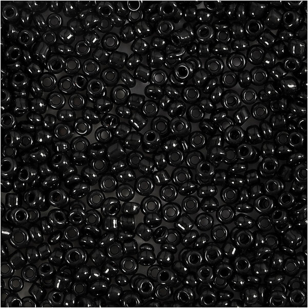 Creativ Company Rocailles, d 2 mm, afm 12/0, gatgrootte 0,8 mm, zwart, 25 gr/ 1 doos