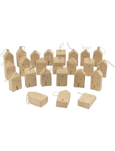  Huis, H: 9,5-12 cm, L: 5,5-6,5 cm, B: 3 cm, 24 stuk/ 1 doos