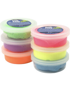 Silk Clay Silk Clay®, neon kleuren, 6x14 gr/ 1 doos
