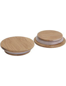  Houten deksel met rubberen afdichting, d 9 cm, 12 stuk/ 1 doos