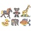 Onderplaat, eend, olifant, giraf, beer, paard en een vis, afm 10x11-13x16,5 cm, medium, 6 stuk/ 1 doos