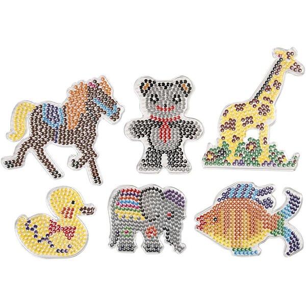 Onderplaat, eend, olifant, giraf, beer, paard en een vis, afm 10x11-13x16,5 cm, medium, 6 stuk/ 1 doos