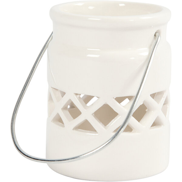 Creativ Company Lantaarn, H: 8 cm, d 6,2 cm, wit, 2 stuk/ 1 doos