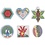 Creativ Company Onderplaat, ovaal, hart, zeskant, cirkel, vierkant en ster, afm 7x7,5-10,5x9,5 cm, medium, 6 stuk/ 1 doos