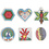 Creativ Company Onderplaat, ovaal, hart, zeskant, cirkel, vierkant en ster, afm 7x7,5-10,5x9,5 cm, medium, 6 stuk/ 1 doos