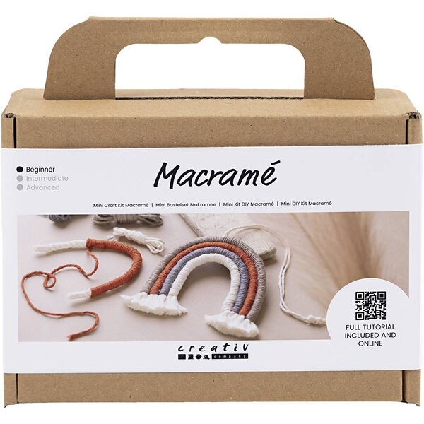 Creativ Company Mini Hobbyset Macramé, Regenboog, 1 doos