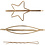 Creativ Company Haarspeldjes, L: 70 mm, B: 32 mm, verguld, 3 stuk/ 1 doos