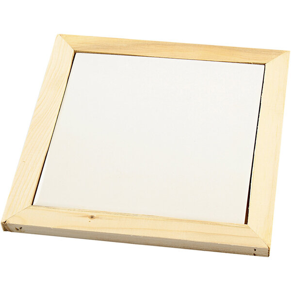 Creativ Company Onderzetter met houten lijst, afm 15x15 cm, 10 stuk/ 1 doos