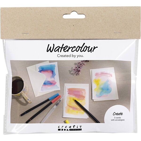 Creativ Company Mini Hobbyset Aquarel, Kaarten en enveloppen, 1 doos