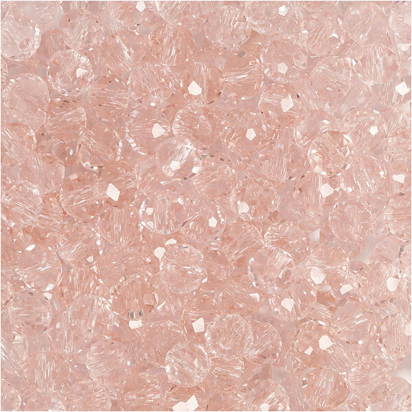 Creativ Company Facet Kralen, afm 3x4 mm, gatgrootte 0,8 mm, roze, 100 stuk/ 1 doos