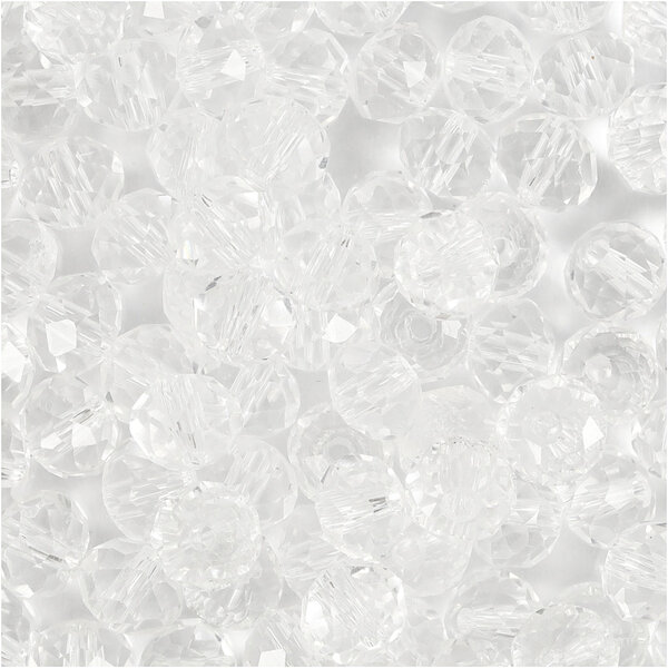 Creativ Company Facet Kralen, afm 5x6 mm, gatgrootte 1 mm, kristal, 100 stuk/ 1 doos