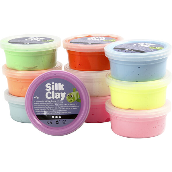 Silk Clay Silk Clay®, Basic 2, diverse kleuren, 10x40 gr/ 1 doos