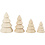 Creativ Company Kerstbomen van hout, H: 3,3+4,3+5,3+6,3 cm, d 2,3+3+3,2+4 cm, 4 stuk/ 1 doos