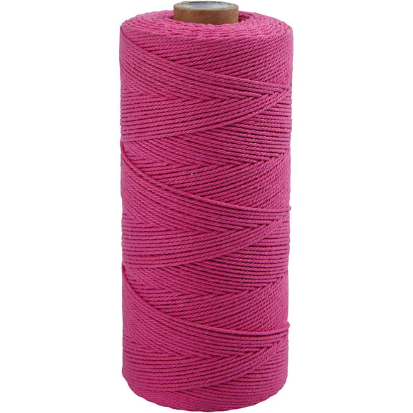 Creativ Company Macramé koord, L: 315 M, dikte 1 mm, Dunne kwaliteit 12/12, roze, 220 gr/ 1 bol