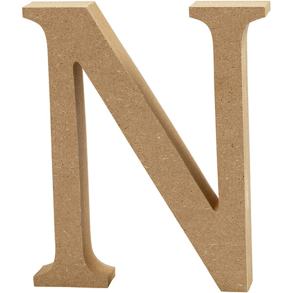 Creativ Company Letter, N, H: 8 cm, dikte 1,5 cm, 1 stuk
