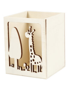 Creativ Company Pennenbakje, giraf, H: 10 cm, L: 8 cm, B: 8 cm, dikte 4 mm, 1 stuk