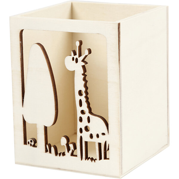 Creativ Company Pennenbakje, giraf, H: 10 cm, L: 8 cm, B: 8 cm, dikte 4 mm, 1 stuk