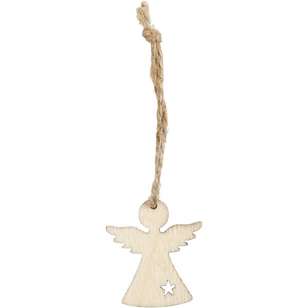Creativ Company Hangende kerstdecoratie, H: 3,2 cm, B: 2,9 cm, dikte 2,7 mm, 24 stuk/ 1 doos