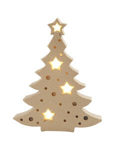 Creativ Company Figuur met licht, kerstboom, H: 27 cm, D: 4 cm, B: 21,5 cm, 1 stuk