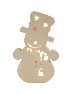 Creativ Company Figuur met licht, sneeuwpop, H: 27 cm, D: 4 cm, B: 17,5 cm, 1 stuk