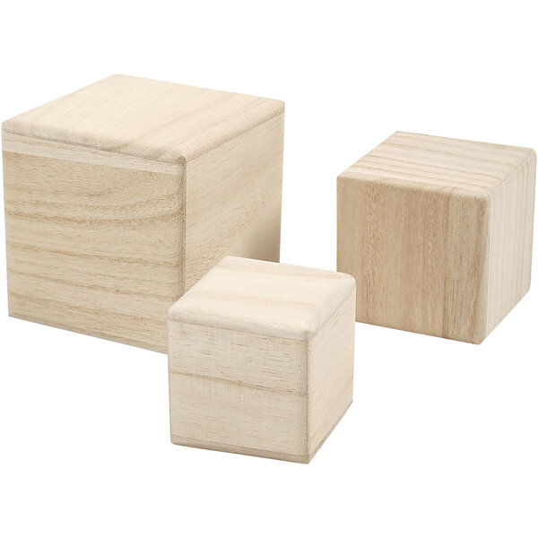 Creativ Company Kubussen, afm 5+6+8 cm, 3 stuk/ 1 doos