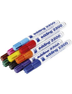  Edding Markers, afm 2200, lijndikte 1,5-3 mm, diverse kleuren, 10 stuk/ 1 doos