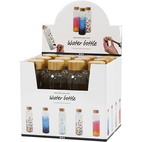 Creativ Company Waterfles, H: 22 cm, d 6,7 cm, 500 ml, 12 stuk/ 1 doos
