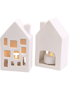  Huisjes voor theelichtjes, H: 12 cm, afm 5x7 cm, 12 stuk/ 1 doos