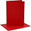 Creativ Company Kaarten en enveloppen, afmeting kaart 12,7x17,8 cm, afmeting envelop 13,3x18,5 cm, 230 gr, rood, 4 set/ 1 doos