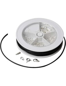 Creativ Company Sieraden starterset, Leren veters, zwart, verzilverd, 1 set