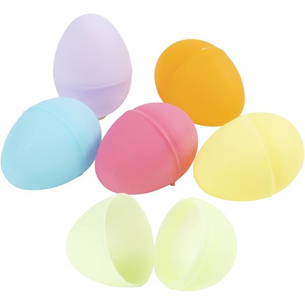 Creativ Company Eieren, H: 4,5 cm, d 3 cm, pastelkleuren, 24 stuk/ 1 doos