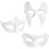 Creativ Company Maskers, H: 10-20 cm, B: 18-20 cm, wit, 3x4 stuk/ 1 doos
