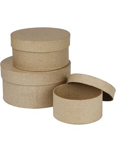 Creativ Company Ronde Dozen, H: 5+6,5+7,5 cm, d 10+13+16 cm, 3 stuk/ 1 set
