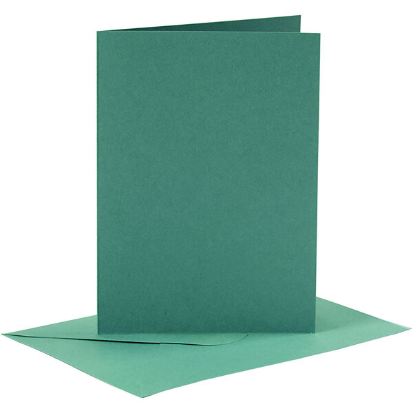Creativ Company Kaarten en enveloppen, afmeting kaart 10,5x15 cm, afmeting envelop 11,5x16,5 cm, 110+230 gr, donkergroen, 6 set/ 1 doos