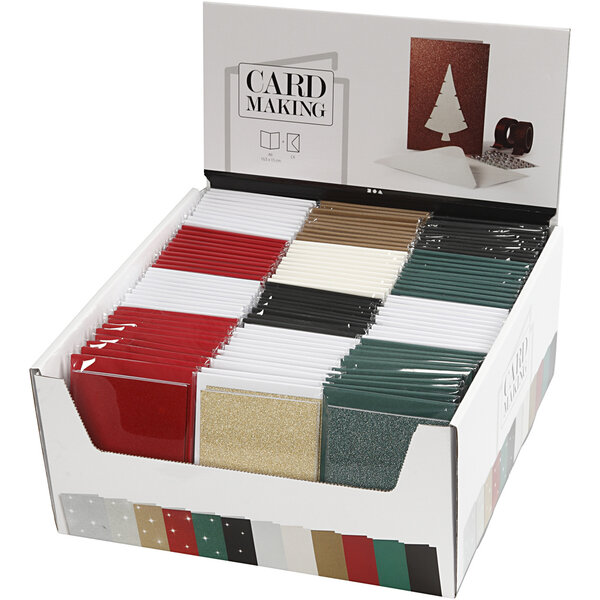 Creativ Company Kaarten en enveloppen, afmeting kaart 10,5x15 cm, afmeting envelop 11,5x16,5 cm, 12x10 doos/ 1 doos