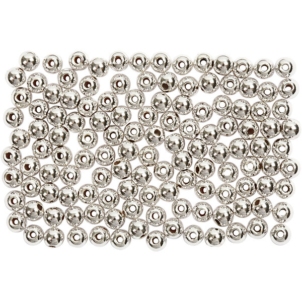 Creativ Company Waskralen, d 3 mm, gatgrootte 0,7 mm, zilver, 150 stuk/ 1 doos