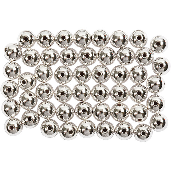 Creativ Company Waskralen, d 5 mm, gatgrootte 0,7 mm, zilver, 100 stuk/ 1 doos