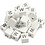 Creativ Company Letterkralen, W, afm 8x8 mm, gatgrootte 3 mm, wit, 25 stuk/ 1 doos