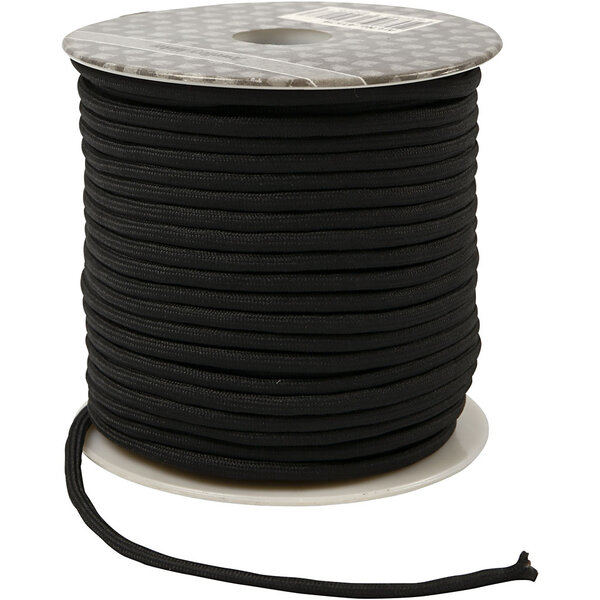 Creativ Company Polyester koord, dikte 4 mm, zwart, 40 m/ 1 rol