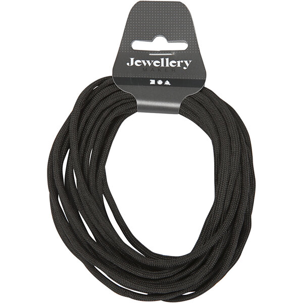 Creativ Company Macramé Koord, B: 5 mm, zwart, 4 m/ 1 rol